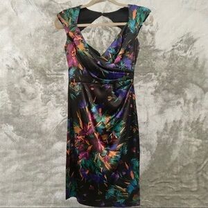 London Style Nights Cocktail Dress Sweetheart Cap Sleeve Open Back Size 4